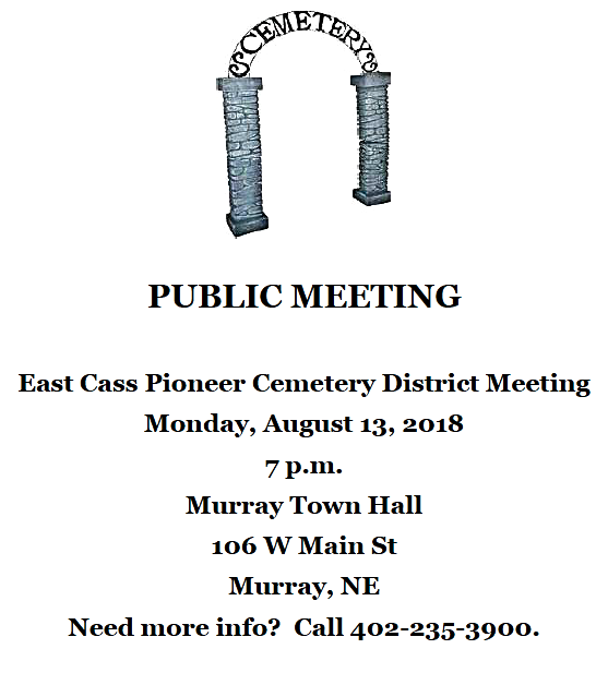2018 07 18 East Cass Pioneer Cemetery meeting