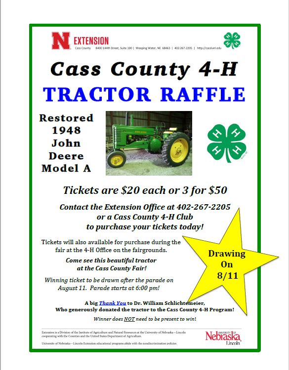 Tractor Raffle 2018