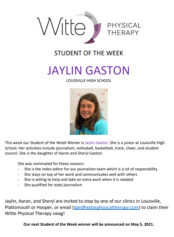 Student of the Week Selection 13