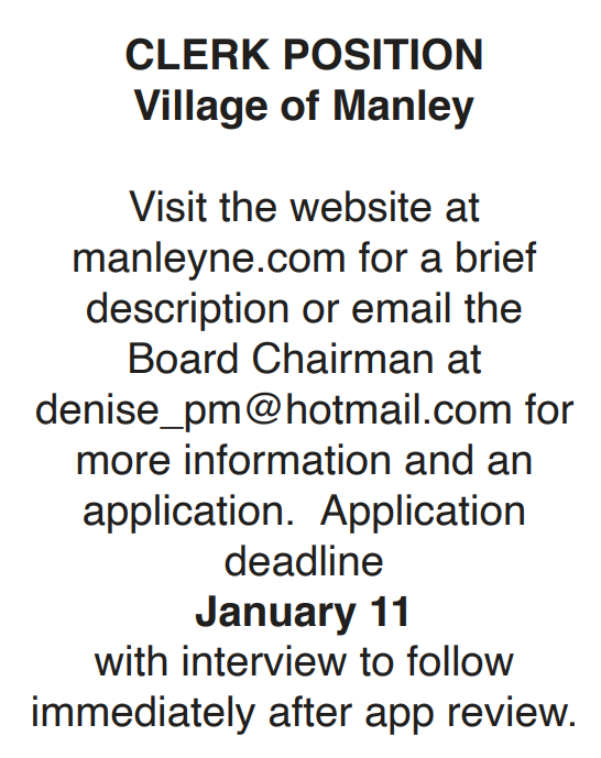 manley clerk position