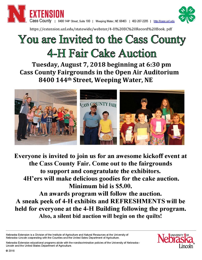 Cake Auction Flyer 2018