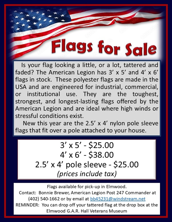 Flags for sale Feb 2025