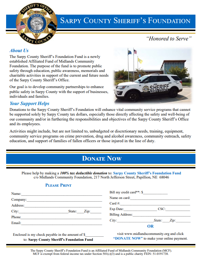 sarpy sheriff foundation