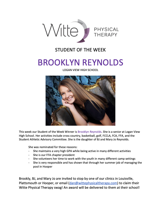 Student of the Week Selection 33