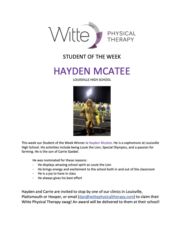 Student of the Week Selection 36